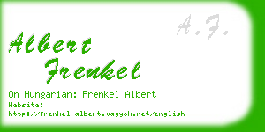 albert frenkel business card